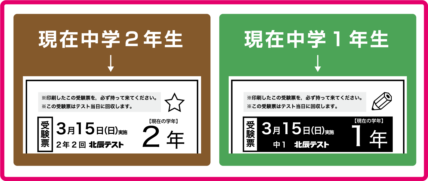 3月テスト受験票画像