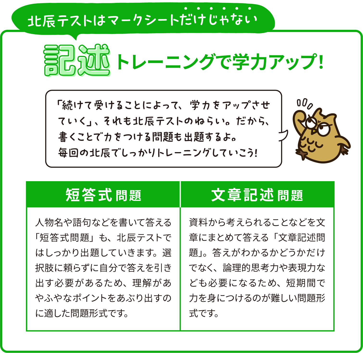 記述トレーニングで学力アップ