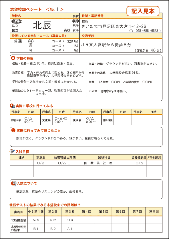 志望校選びのポイント 学習 受験情報 北辰テスト