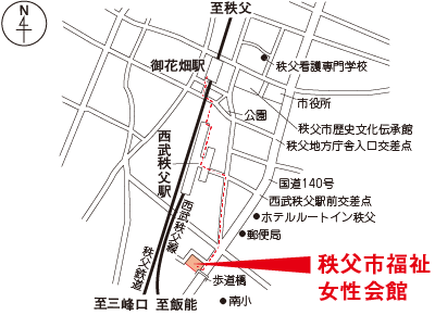 秩父市福祉女性会館の地図