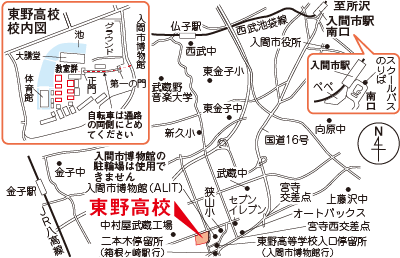 東野高校の地図