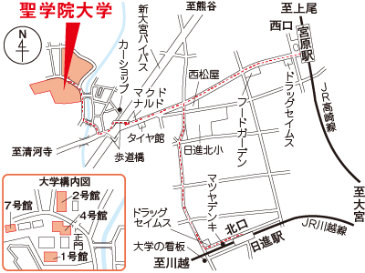 聖学院大学の地図