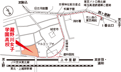 瀧野川女子学園高校の地図