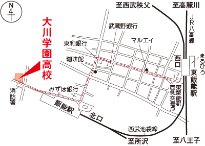 大川学園高校の地図